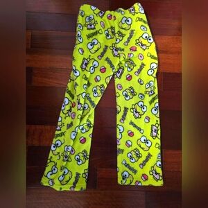 Hello Kitty & Friends Forever 21 Keroppi Green Frog PJ Pants Kids 9/10